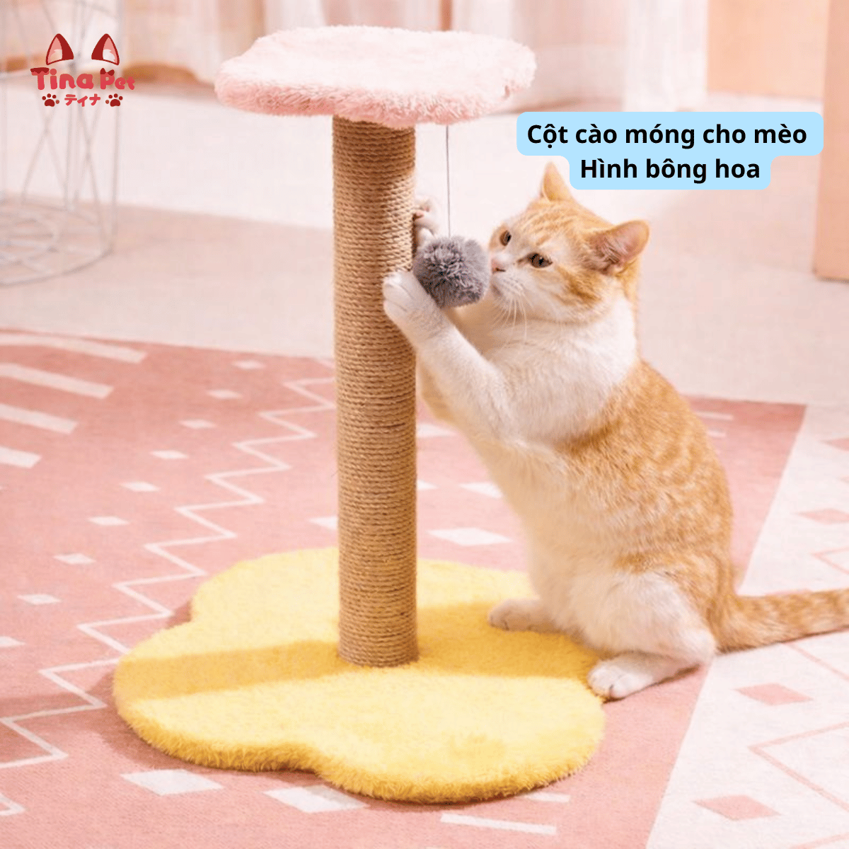 Trụ Cào Móng Bông Hoa Nhiều Tầng Cho Mèo TINA PET
